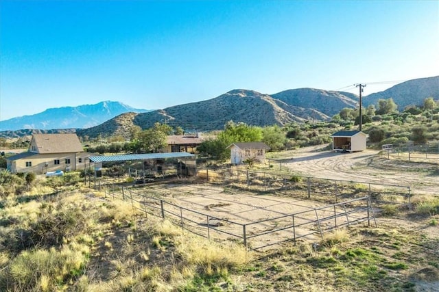 property view of mountains with a rural view