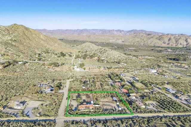 aerial view with a rural view and a mountain view