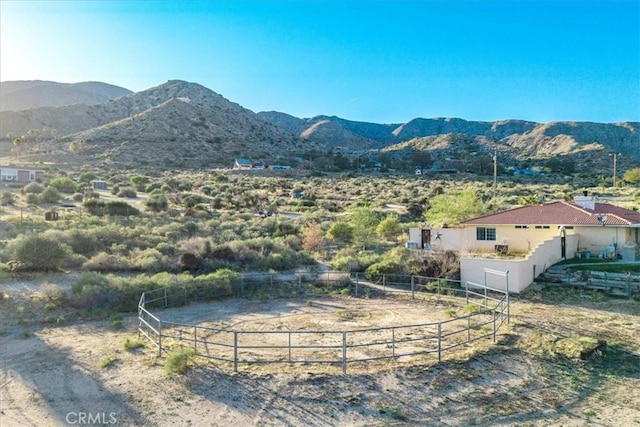 view of mountain feature featuring a rural view
