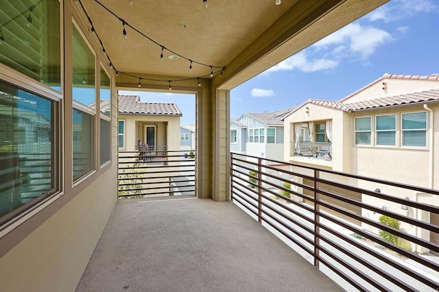 balcony featuring a residential view