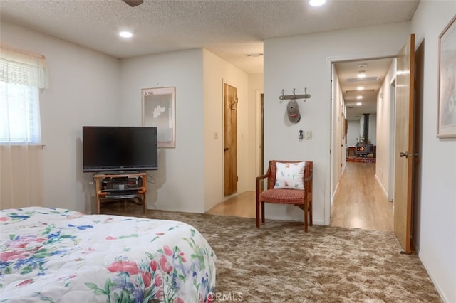 44410 Quail Ct, Coarsegold, CA 93614 - bedroom featuring a textured ceiling and carpet flooring