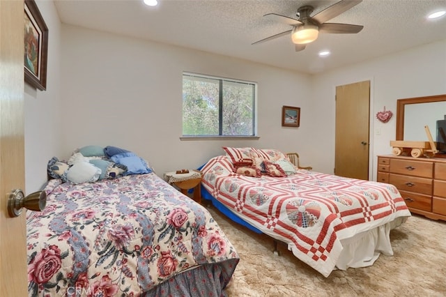 44410 Quail Ct, Coarsegold, CA 93614 - bedroom with recessed lighting and a textured ceiling