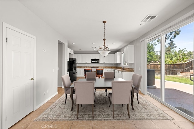 16219 Skyridge Dr, Riverside, CA 92503 - dining space with recessed lighting and light tile patterned flooring