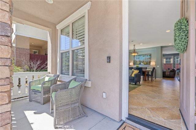 view of patio with a porch