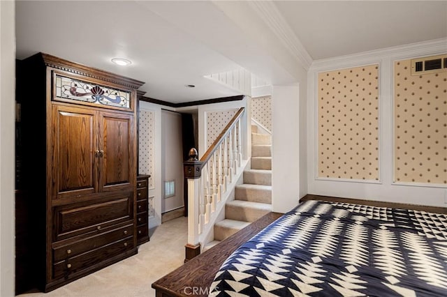 229 Maple Dr, Lake Arrowhead, CA 92352 - unfurnished bedroom with ornamental molding and light carpet