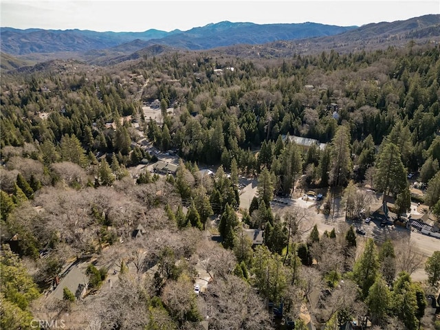 229 Maple Dr, Lake Arrowhead, CA 92352 - drone / aerial view of a forest and a mountain backdrop
