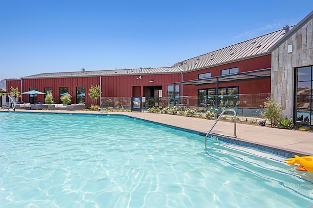 pool featuring fence