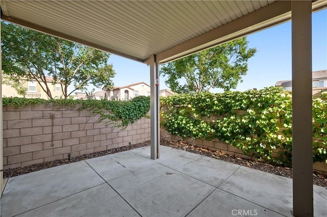 view of patio featuring a fenced backyard