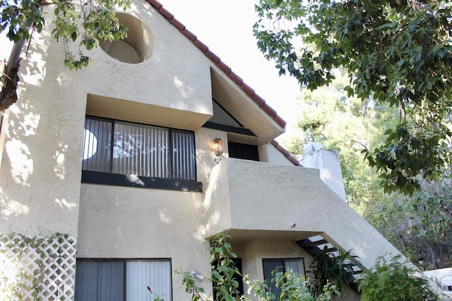 view of home's exterior featuring stucco siding