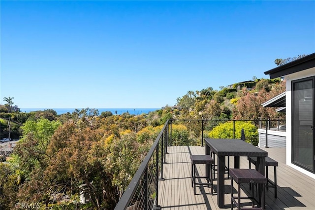 990 Meadowlark Dr, Laguna Beach, CA 92651 - balcony featuring a water view and outdoor dining space
