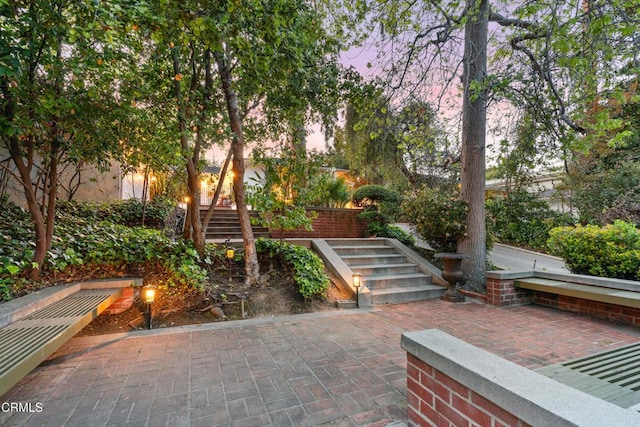 view of patio / terrace with stairway