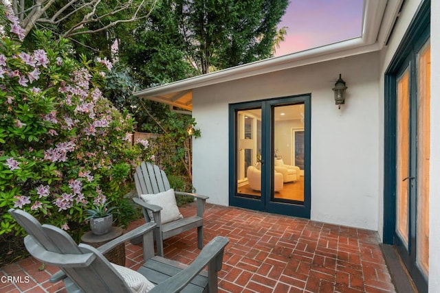 view of patio / terrace featuring french doors