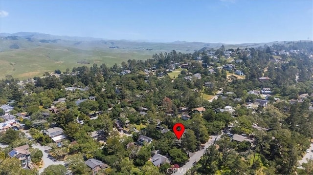 aerial view featuring a mountain view