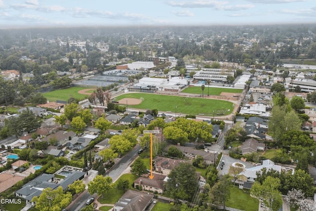 bird's eye view with a residential view