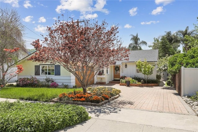 view of front of property with fence
