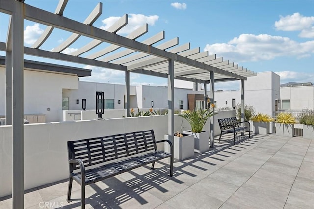 view of patio / terrace featuring a pergola
