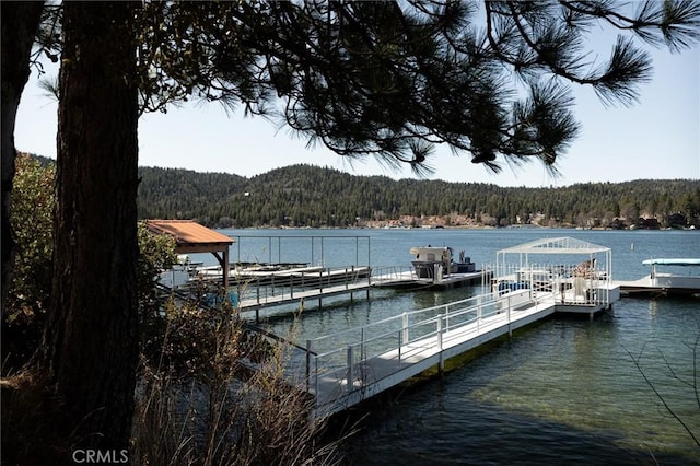 27994 W Shore Rd, Lake Arrowhead, CA 92352 - dock area featuring a forest view and a water view