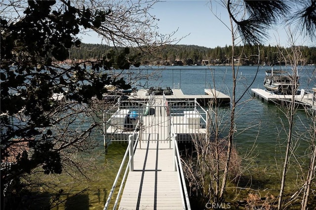 27994 W Shore Rd, Lake Arrowhead, CA 92352 - dock with a water view and a view of trees
