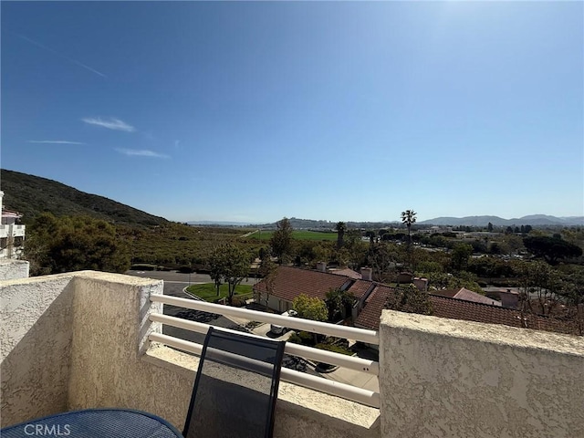 balcony with a mountain view