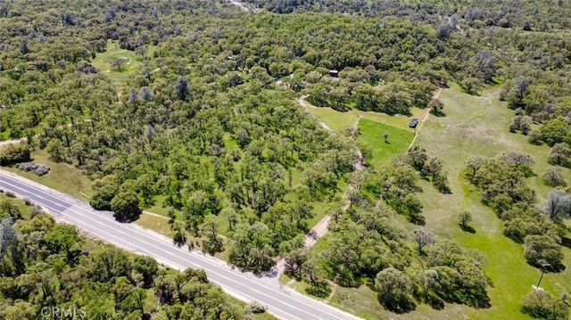 aerial view featuring a forest view