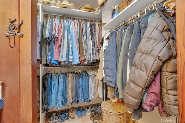 view of walk in closet