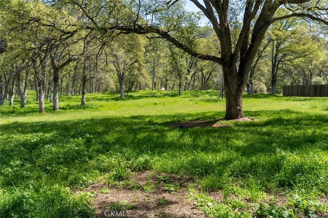 view of yard with fence
