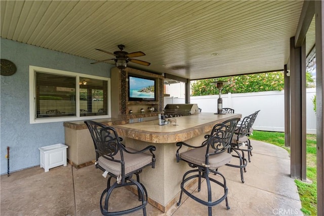 805 W Brentwood Ave, Orange, CA 92865 - view of patio / terrace featuring area for grilling and ceiling fan