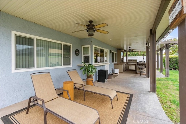 805 W Brentwood Ave, Orange, CA 92865 - view of patio / terrace featuring ceiling fan and area for grilling