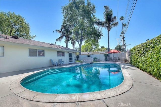 6087 Academy Ave, Riverside, CA 92506 - view of pool featuring a fenced in pool, a patio area, and a fenced backyard