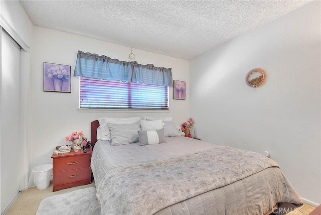 6087 Academy Ave, Riverside, CA 92506 - carpeted bedroom with a closet, a textured ceiling, and baseboards