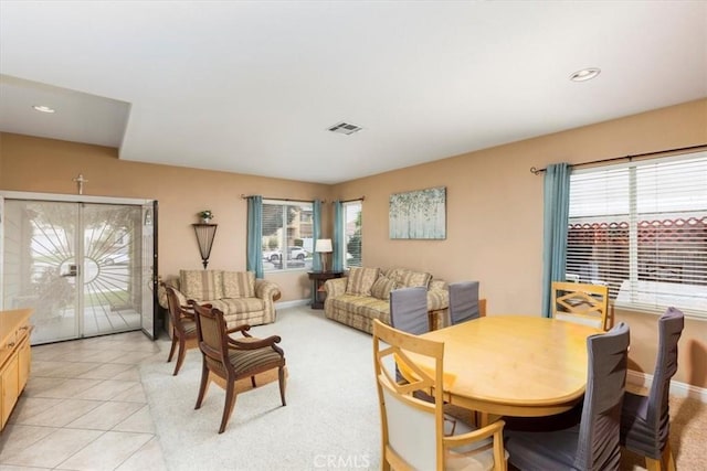 29567 Cool Meadow Dr, Menifee, CA 92584 - dining area with recessed lighting and light tile patterned floors