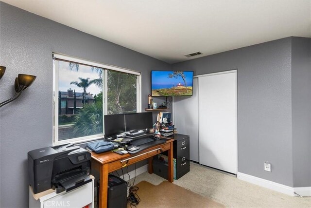 29567 Cool Meadow Dr, Menifee, CA 92584 - carpeted office featuring a textured wall