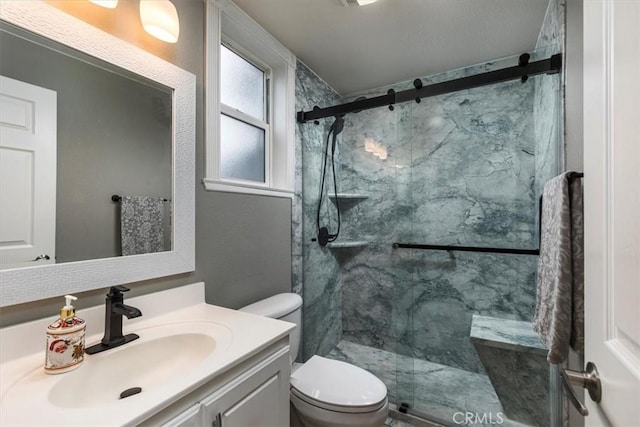 29567 Cool Meadow Dr, Menifee, CA 92584 - full bathroom with vanity and a marble finish shower