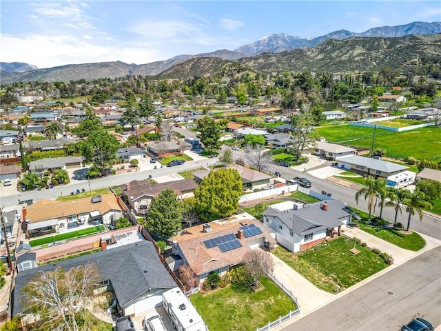 bird's eye view with a mountain view and a residential view