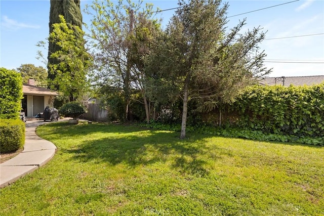 view of yard with fence