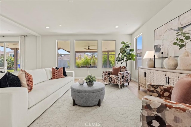 11102 Duran, Jurupa Valley, CA 91752 - living area featuring wood finished floors, baseboards, and recessed lighting