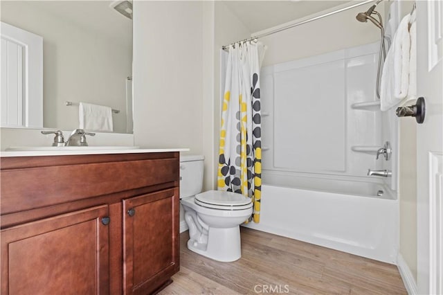 11102 Duran, Jurupa Valley, CA 91752 - full bath featuring shower / bath combo, vanity, toilet, and wood finished floors