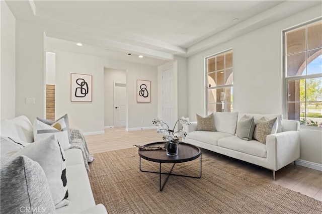 11102 Duran, Jurupa Valley, CA 91752 - living room with light wood finished floors, baseboards, and recessed lighting