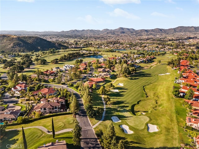 22316 Bear Creek Dr S, Murrieta, CA 92562 - bird's eye view featuring a water and mountain view, golf course view, and a residential view