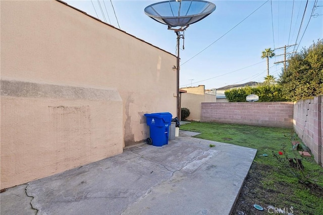 view of patio with a fenced backyard