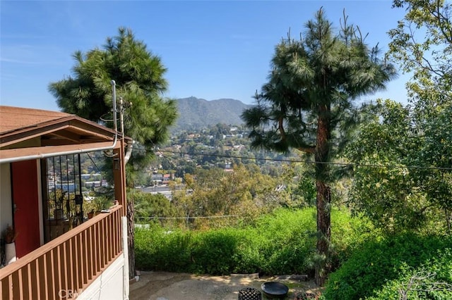 exterior space with a mountain view