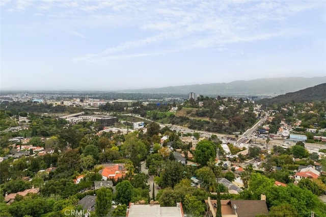 bird's eye view with a mountain view
