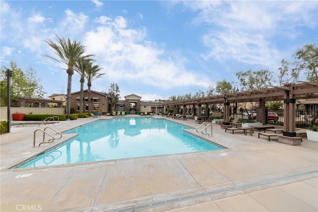16015 Almond Ave, Chino, CA 91708 - pool featuring fence, a patio area, and a pergola