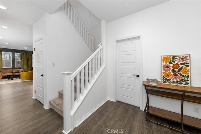 16015 Almond Ave, Chino, CA 91708 - stairway with wood finished floors, recessed lighting, and baseboards