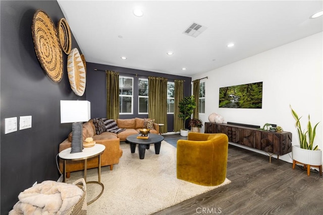 16015 Almond Ave, Chino, CA 91708 - living area featuring visible vents, recessed lighting, and wood finished floors