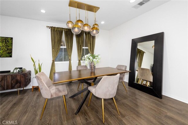 16015 Almond Ave, Chino, CA 91708 - dining space with wood finished floors, visible vents, recessed lighting, and baseboards