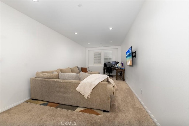 16015 Almond Ave, Chino, CA 91708 - living area with baseboards, recessed lighting, and light carpet