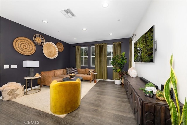 16015 Almond Ave, Chino, CA 91708 - living area featuring recessed lighting, visible vents, and wood finished floors