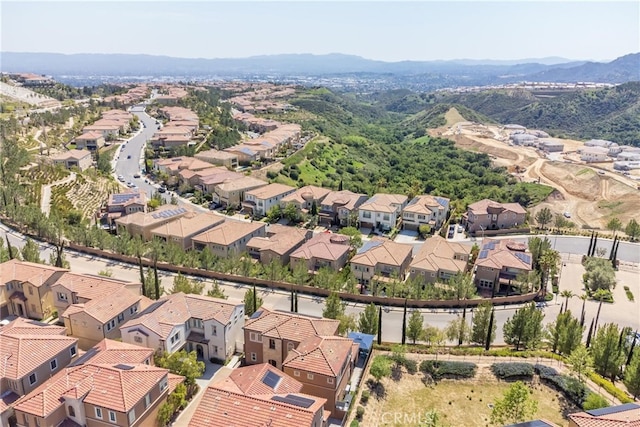 aerial view with a residential view and a mountain view