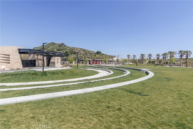view of home's community with a lawn